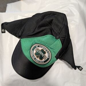 Guinness Black and Green Cap With Ear Flaps  Bx 46